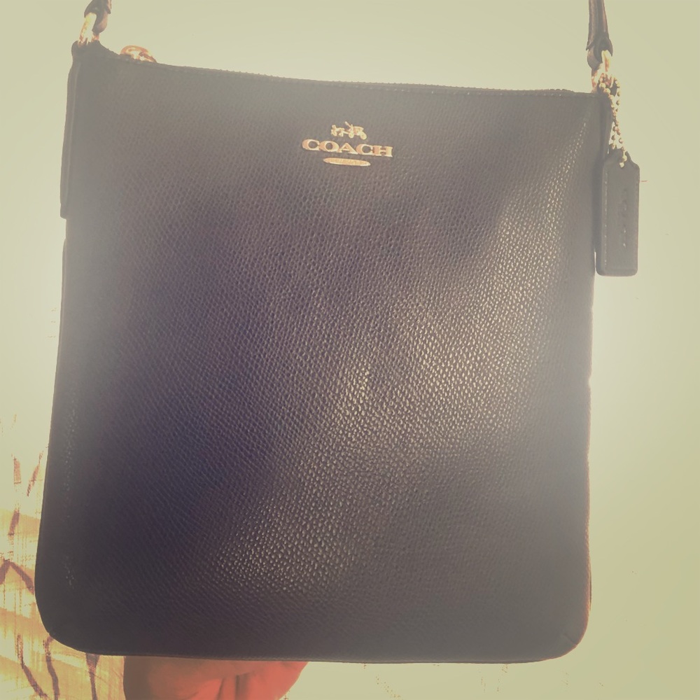 Black leather Coach Crossbody
